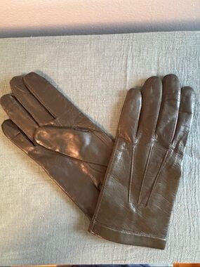 Sermoneta leather gloves, dark green, never used, size 8